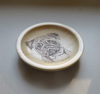 Pyrograhed bowl by Geoff Christie
